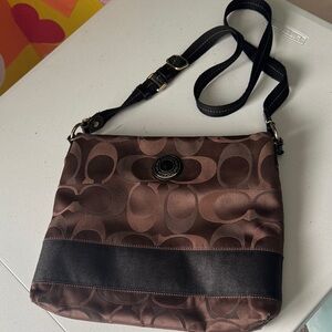 Coach Brown Crossbody Bag with Black Accents